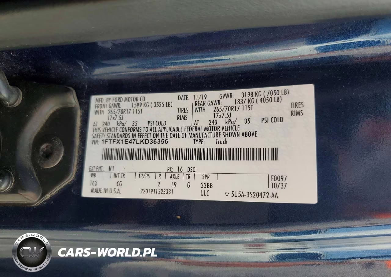 2020 Ford F150 Super Cab VIN:1FTFX1E47LKD36356 - 12