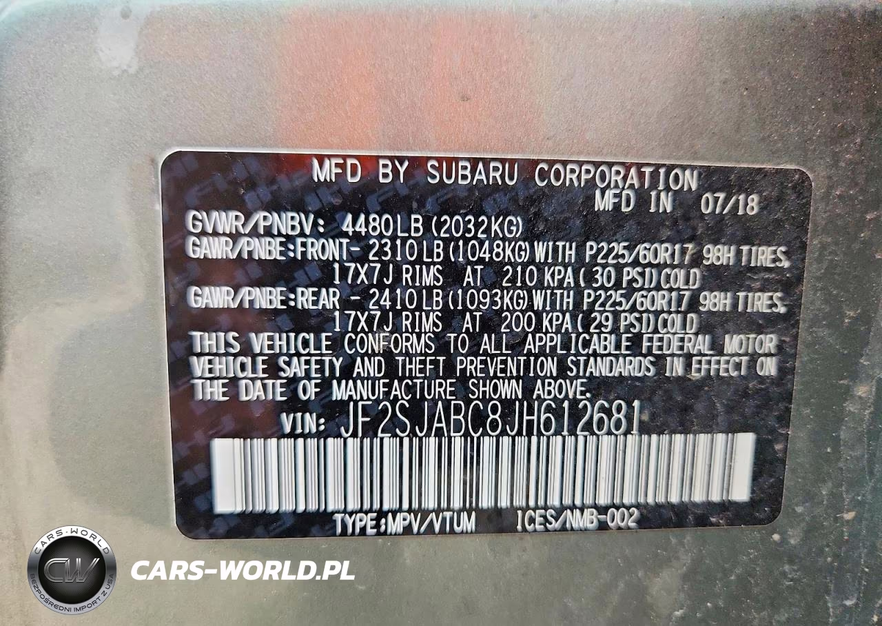 2018 Subaru Forester 2.5I VIN:JF2SJABC8JH612681 - 13