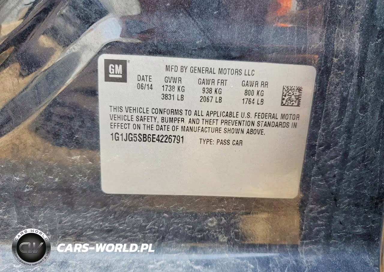 2014 Chevrolet Sonic Rs VIN:1G1JG5SB6E4226791 - 12