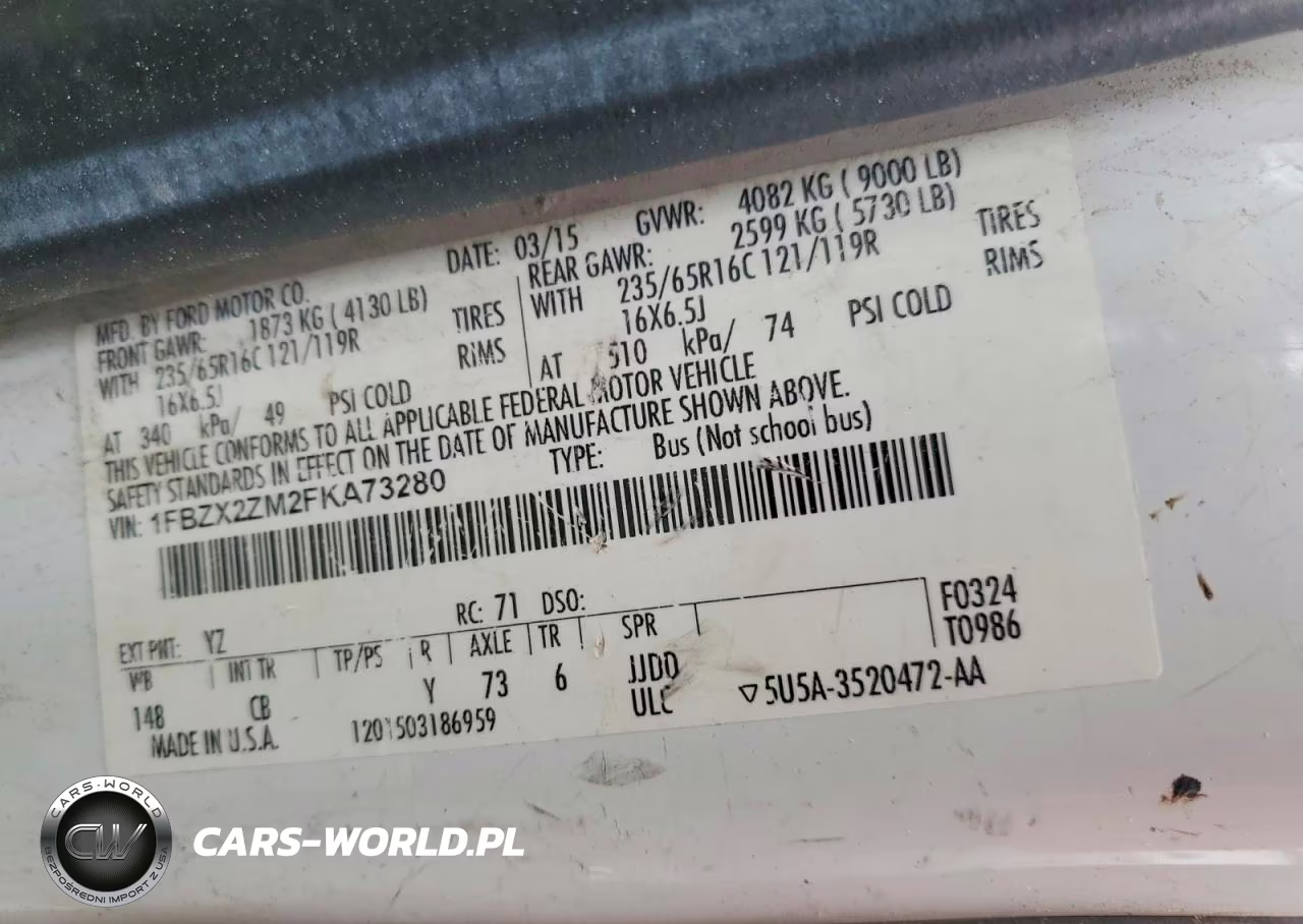 2015 Ford 200 VIN:1FBZX2ZM2FKA73280 - 13