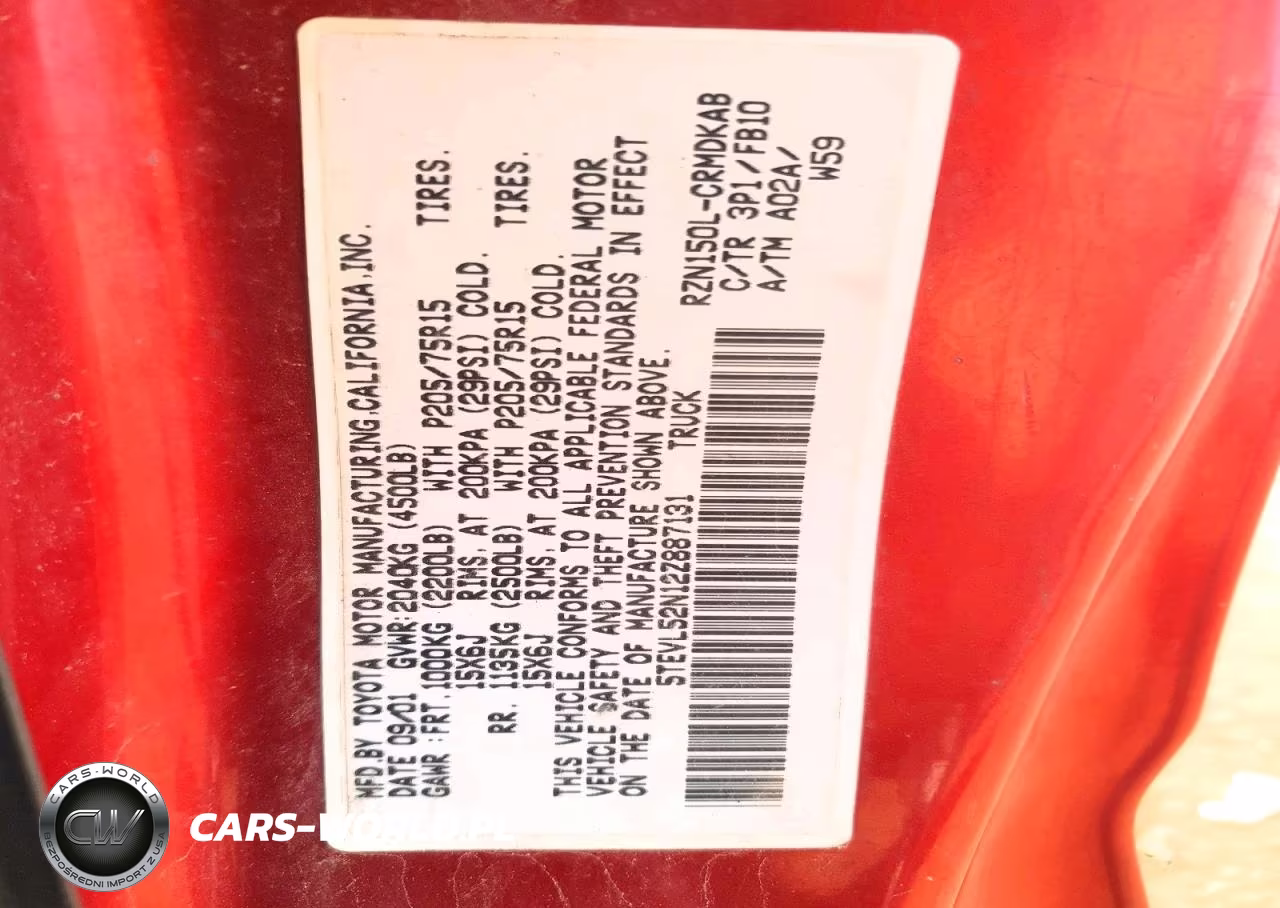 2002 Toyota Tacoma Base VIN:5TEVL52N12Z887131 - 12