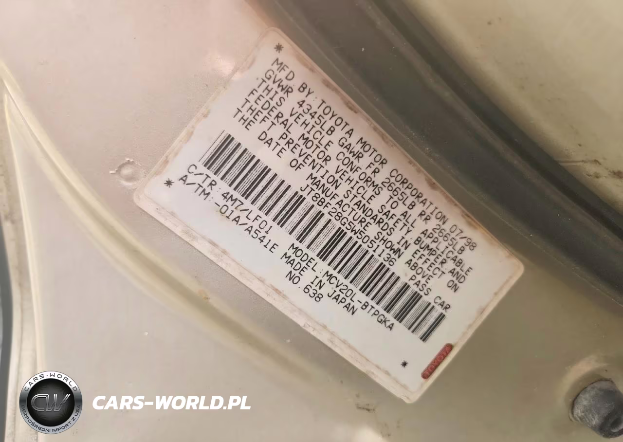 1998 Lexus Es 300 VIN:JT8BF28G5W5051136 - 12