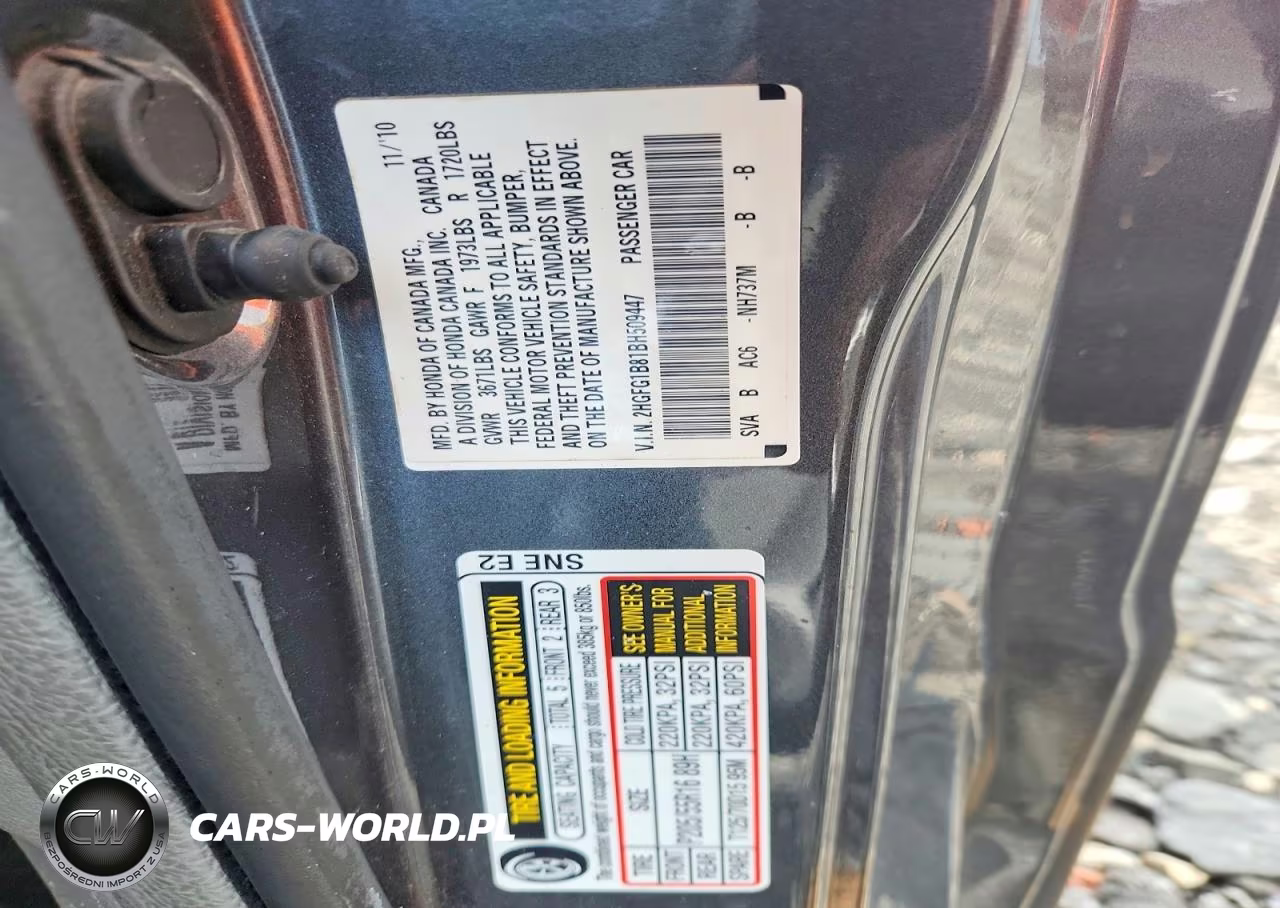 2011 Honda Civic Ex VIN:2HGFG1B81BH509447 - 12