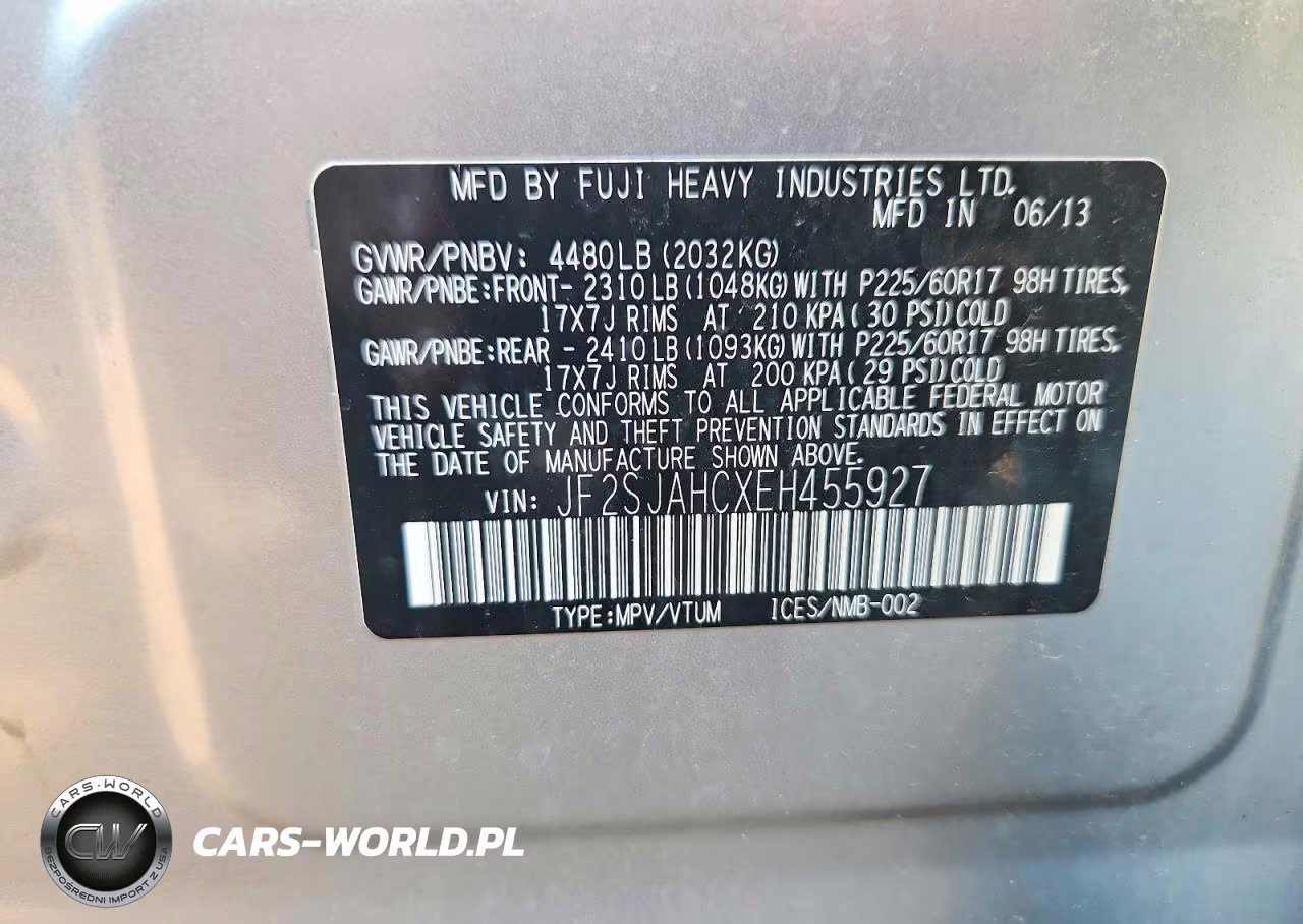 2014 Subaru Forester 2.5I Limited VIN:JF2SJAHCXEH455927 - 12