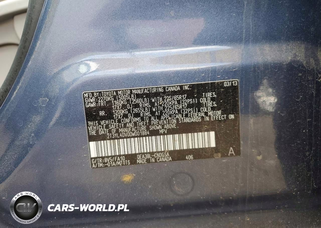 2013 Toyota Rav4 Ev Base VIN:2T3YL4DV0DW001884 - 12
