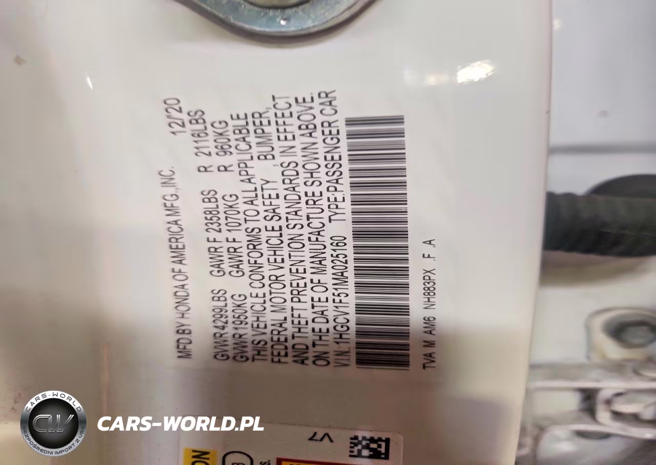 2021 Honda Accord Exl VIN:1HGCV1F51MA025160 - 12