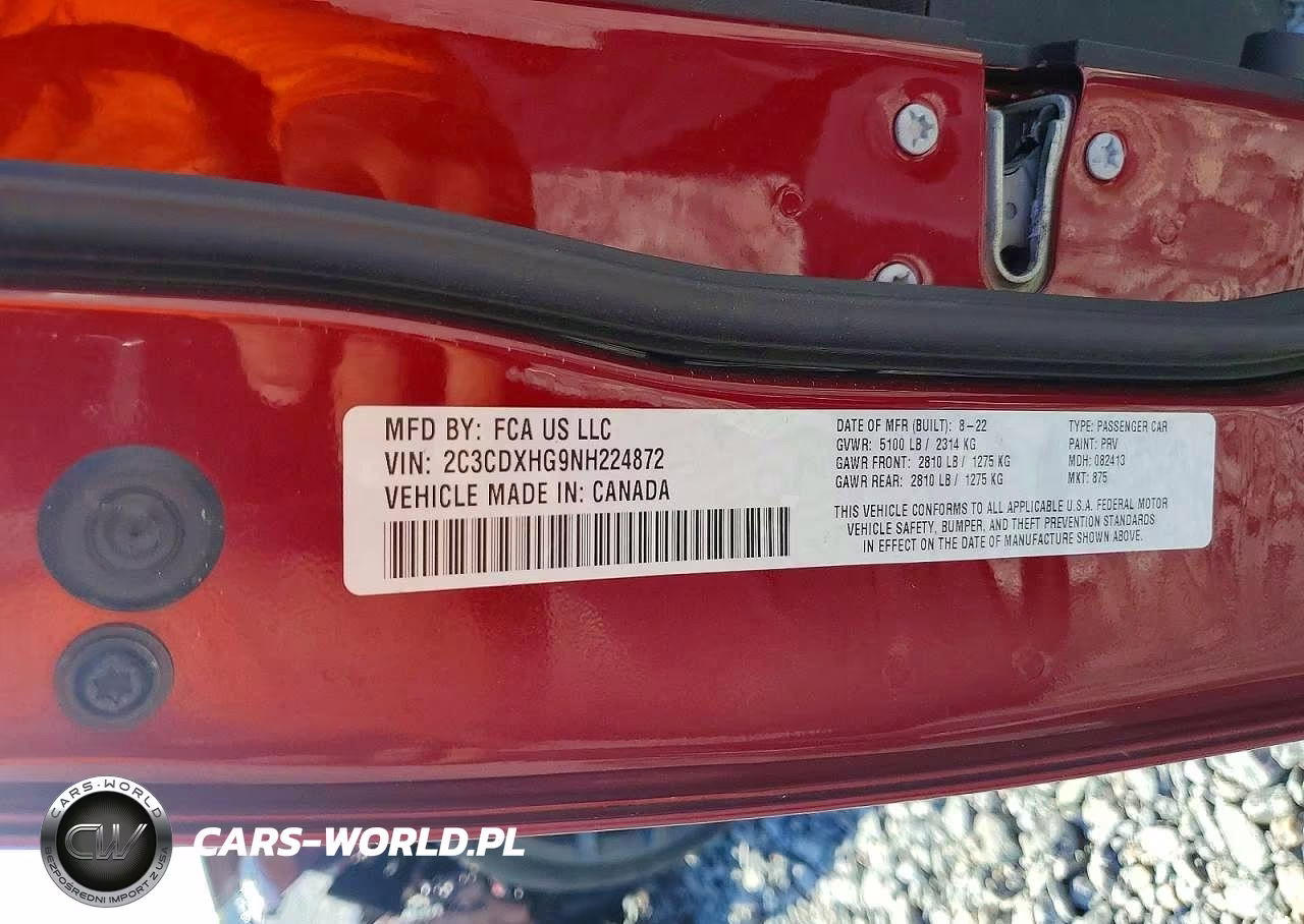 2022 Dodge Charger Gt VIN:2C3CDXHG9NH224872 - 12