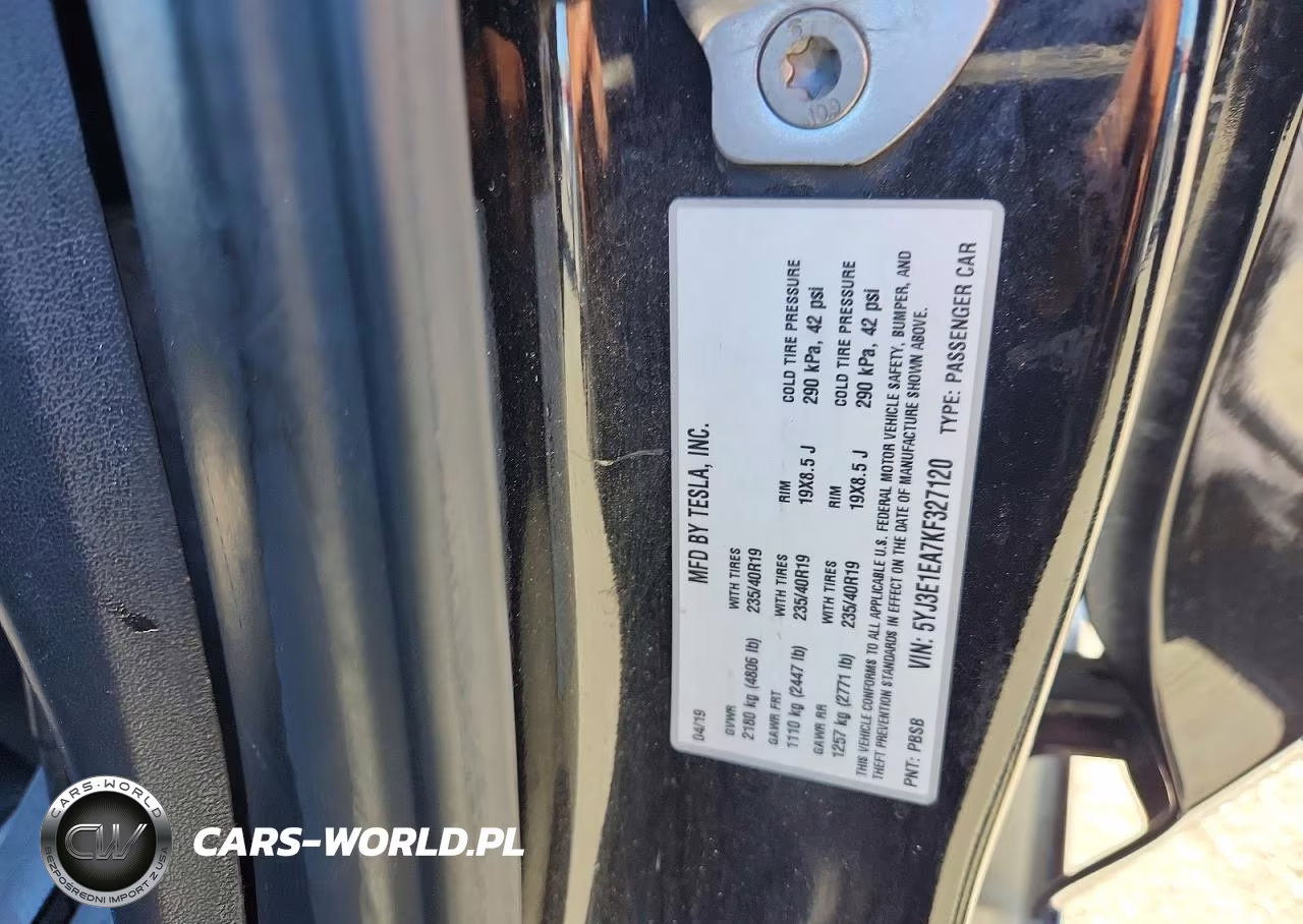 2019 Tesla Model 3 VIN:5YJ3E1EA7KF327120 - 12