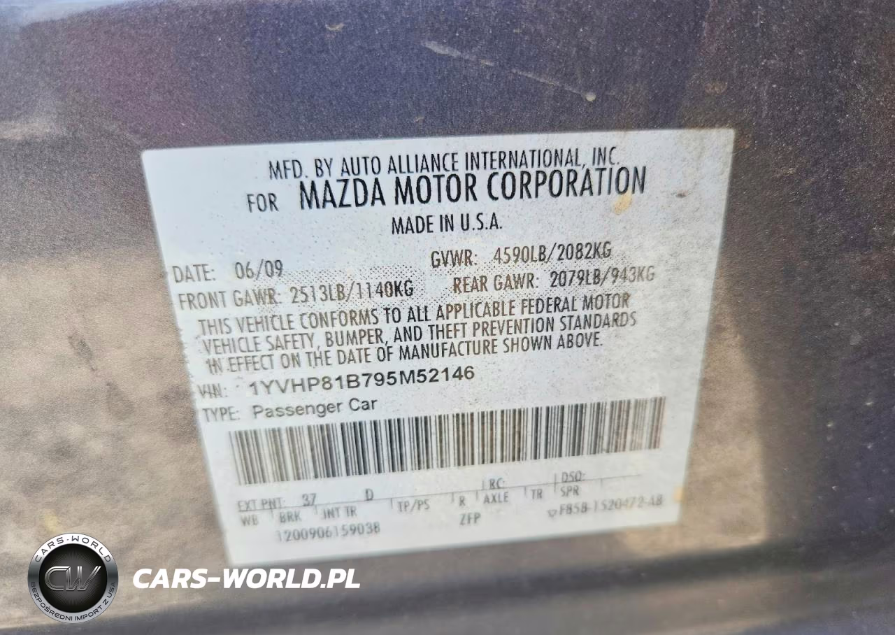 2009 Mazda 6 S VIN:1YVHP81B795M52146 - 12