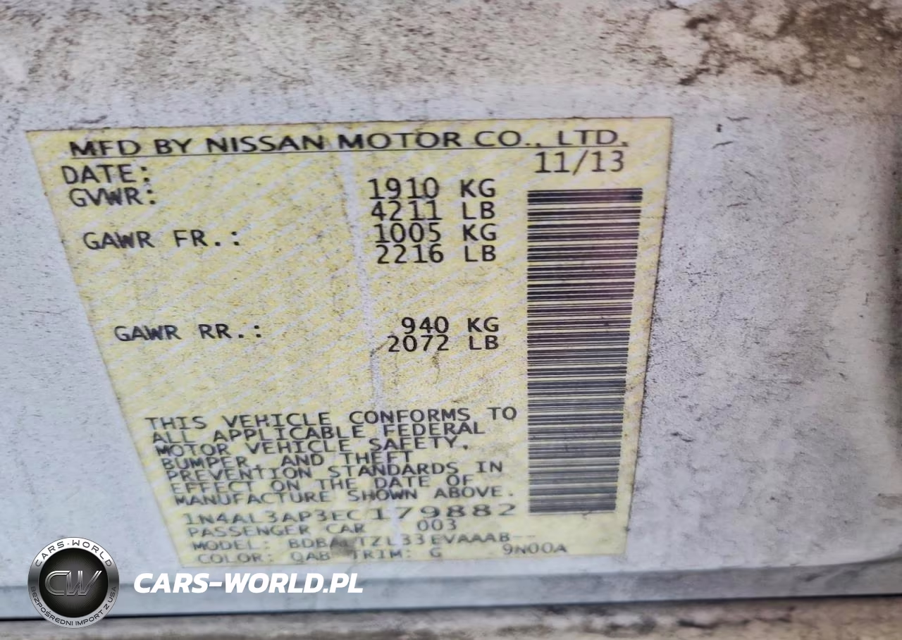 2014 Nissan Altima 2.5 Sv VIN:1N4AL3AP3EC179882 - 12