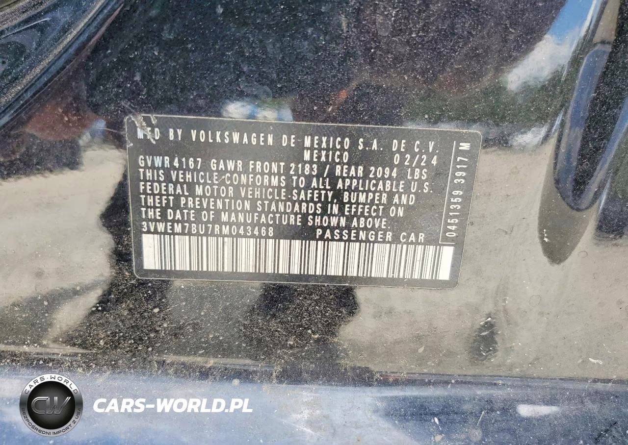2024 Volkswagen Jetta Se VIN:3VWEM7BU7RM043468 - 12