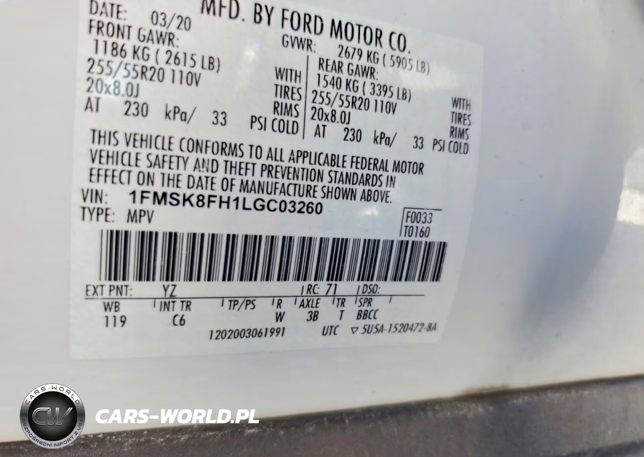 2020 Ford Explorer Limited VIN:1FMSK8FH1LGC03260 - 13