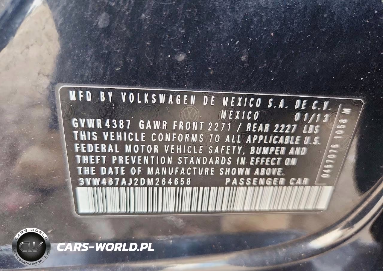 2013 Volkswagen Jetta Gli VIN:3VW467AJ2DM264658 - 12