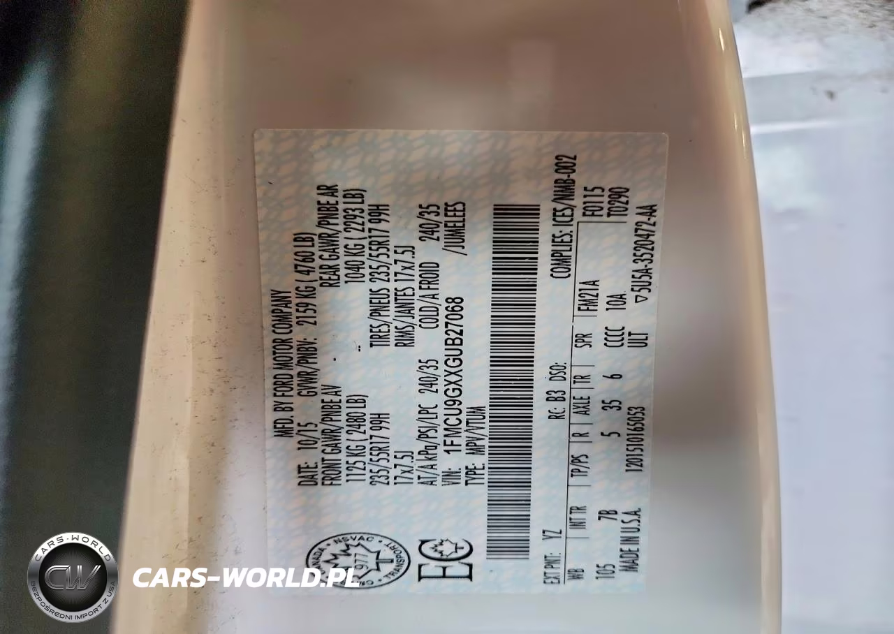 2016 Ford Escape Se VIN:1FMCU9GXXGUB27068 - 14
