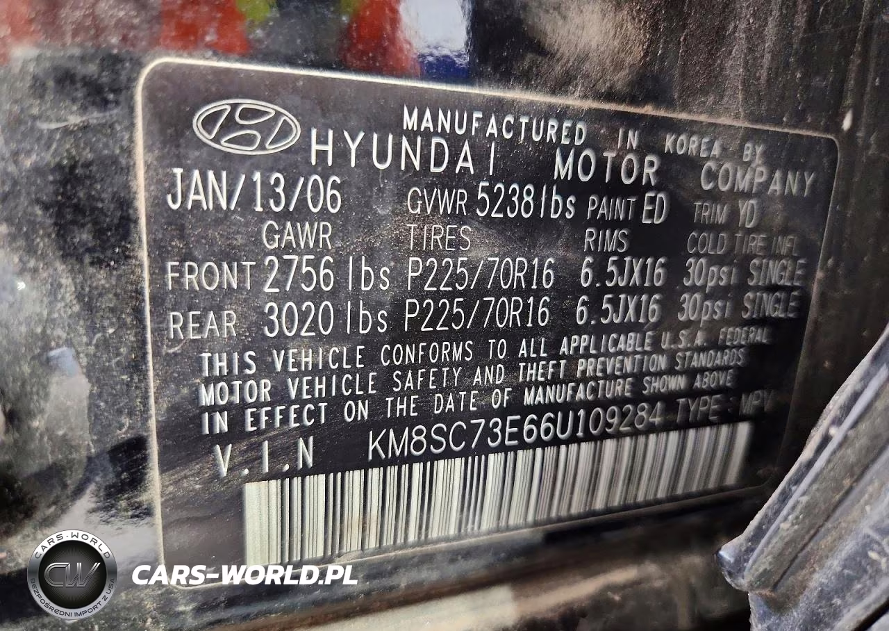 2006 Hyundai Santa Fe Gls VIN:KM8SC73E66U109284 - 14
