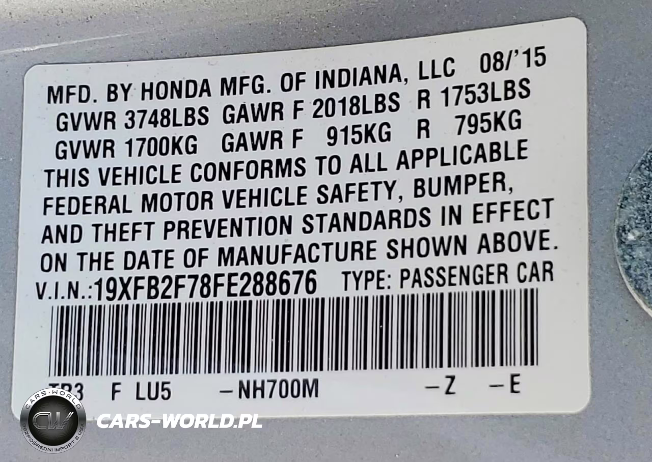 2015 Honda Civic Se VIN:19XFB2F78FE288676 - 12