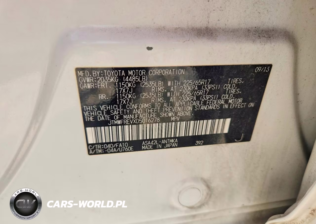 2013 Toyota Rav4 Xle VIN:JTMWFREVXD5016278 - 12
