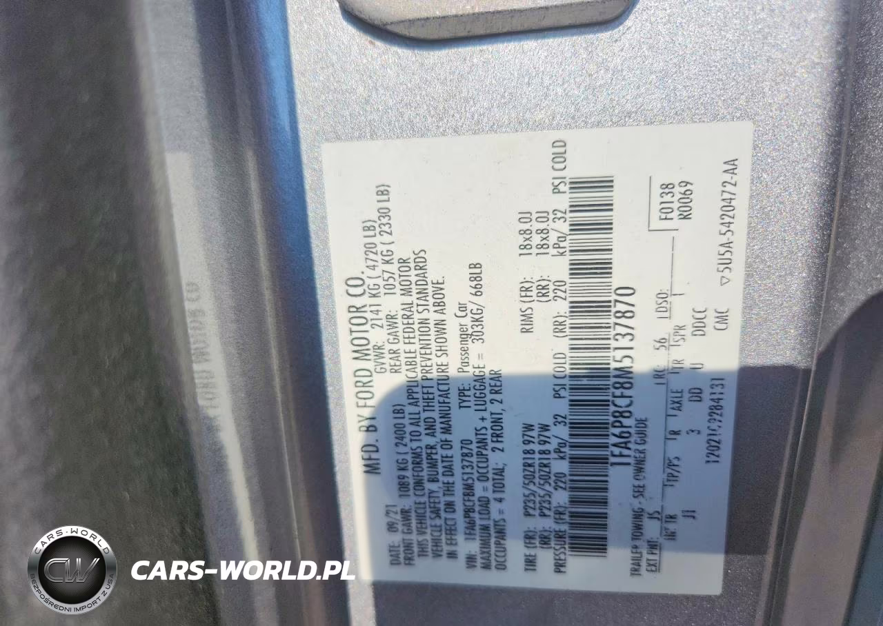 2021 Ford Mustang Gt VIN:1FA6P8CF8M5137870 - 13