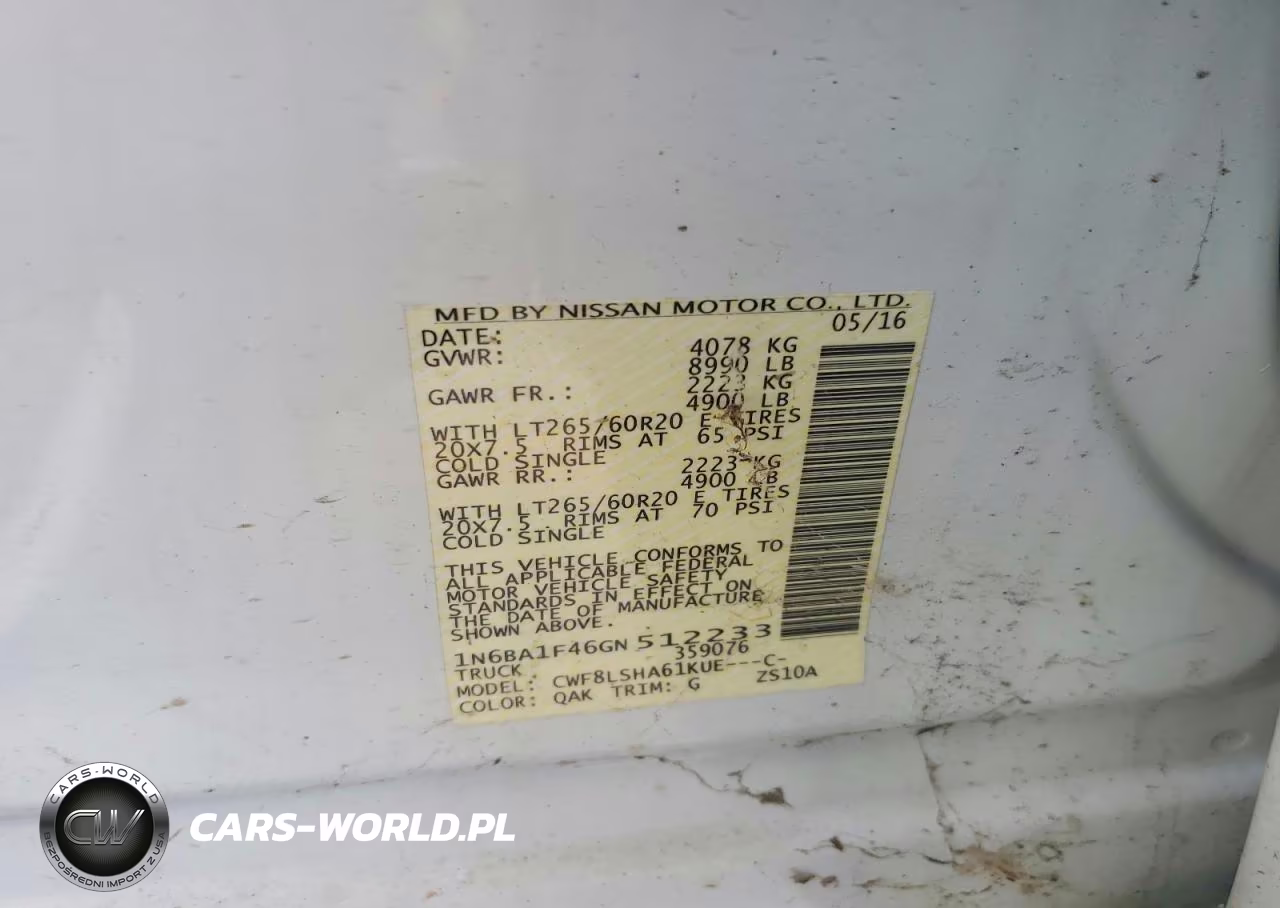2016 Nissan Titan Xd Sv VIN:1N6BA1F46GN512233 - 12