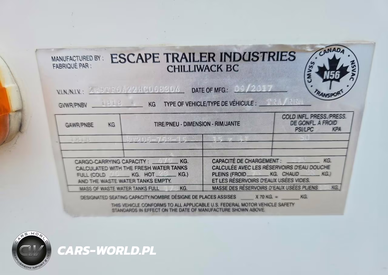 2017 Escape Camper VIN:2E9TF6A22HC068304 - 8