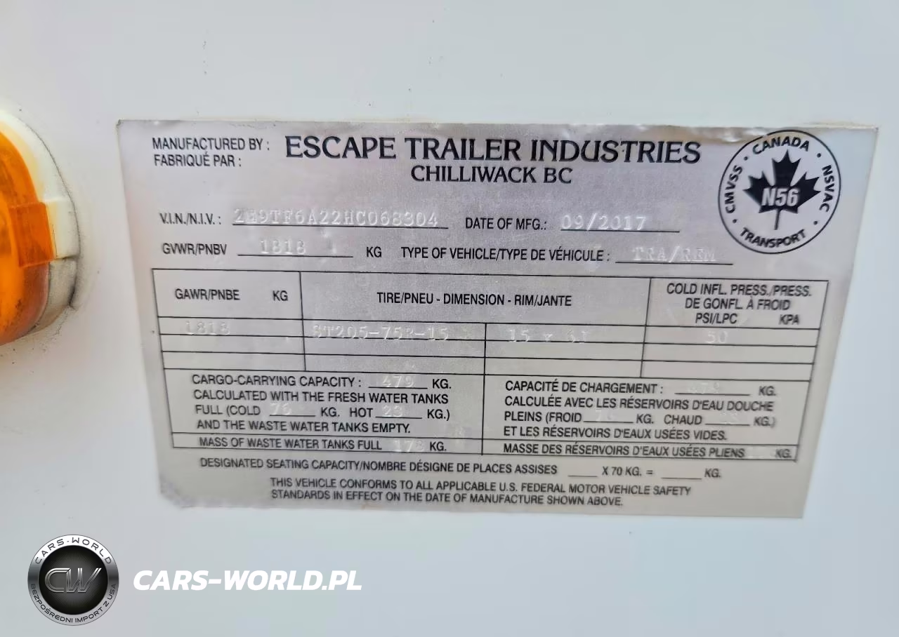 2017 Escape Camper VIN:2E9TF6A22HC068304 - 9