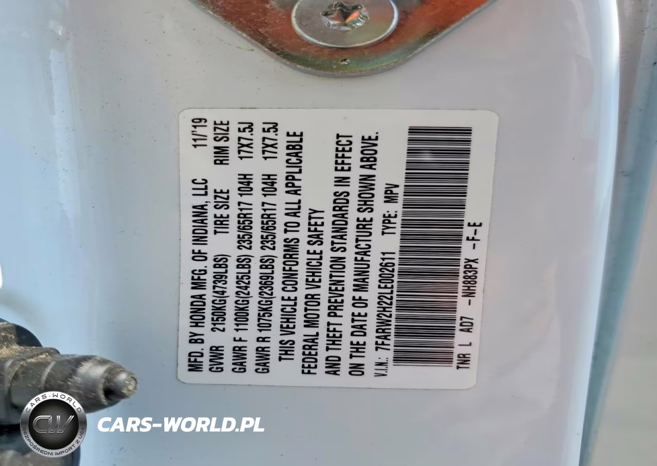 2020 Honda Cr-V Lx VIN:7FARW2H22LE002611 - 14