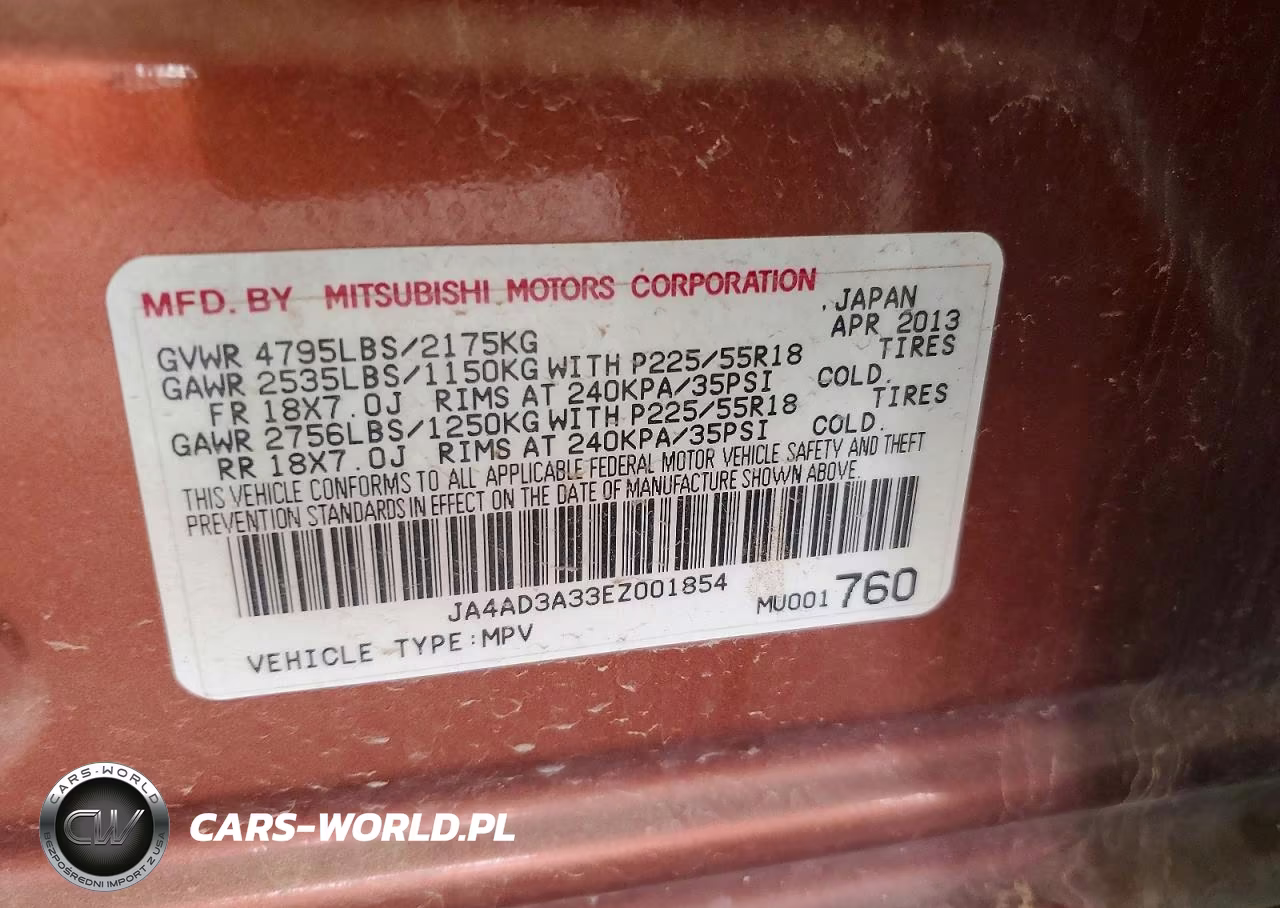 2014 Mitsubishi Outlander Se VIN:JA4AD3A33EZ001854 - 12