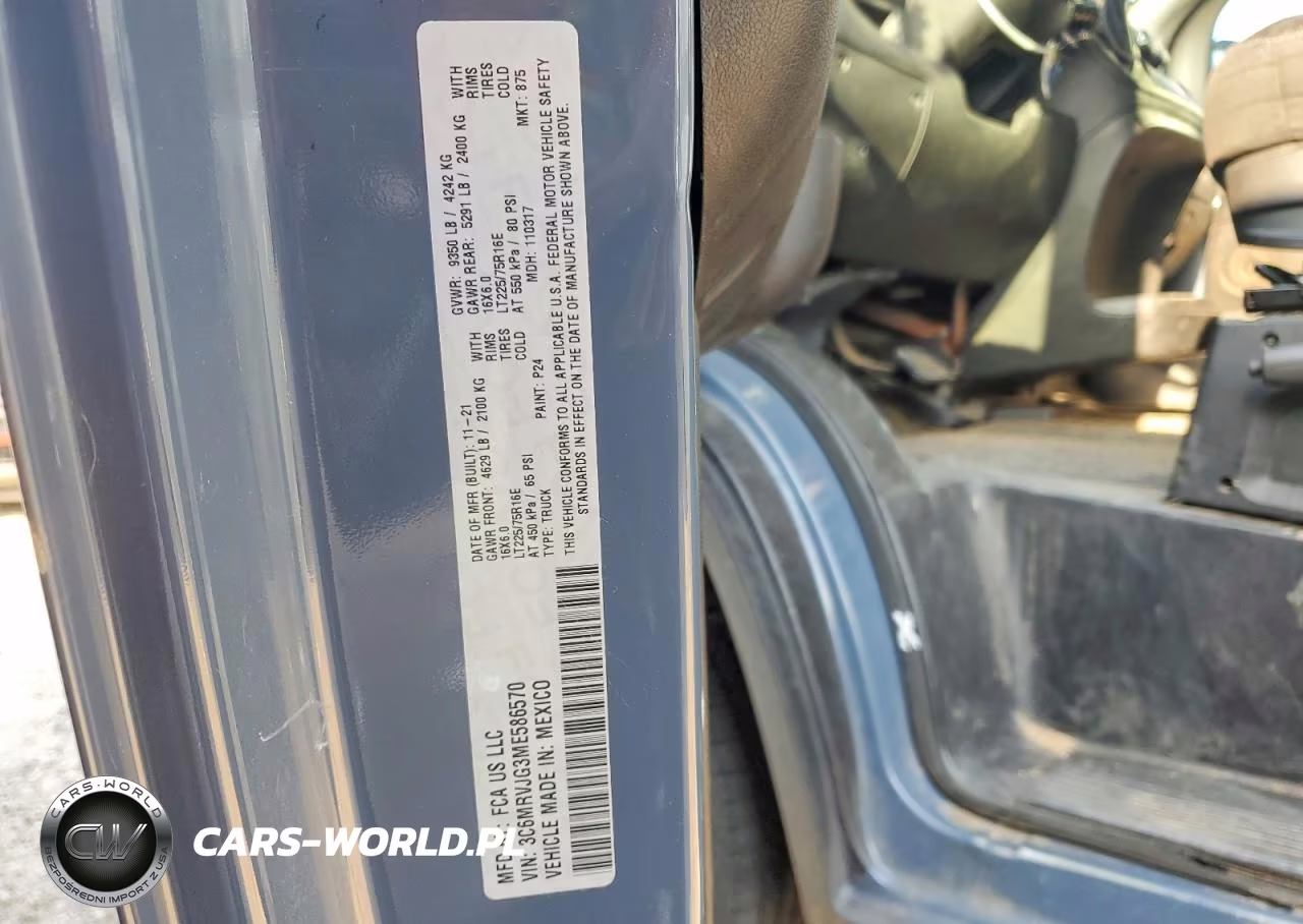 2021 Ram Promaster 3500 3500 High VIN:3C6MRVJG3ME586570 - 12