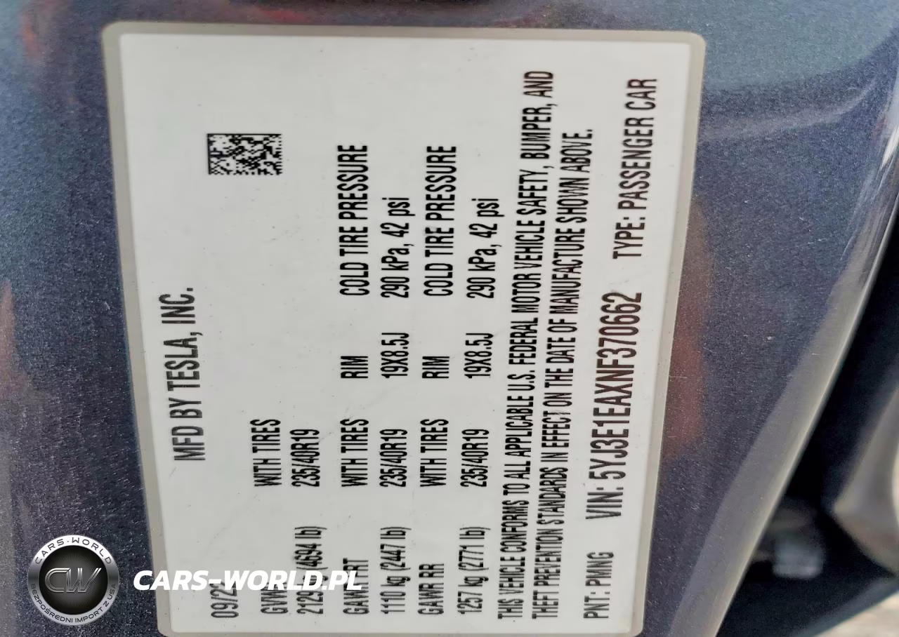 2022 Tesla Model 3 VIN:5YJ3E1EAXNF370662 - 12