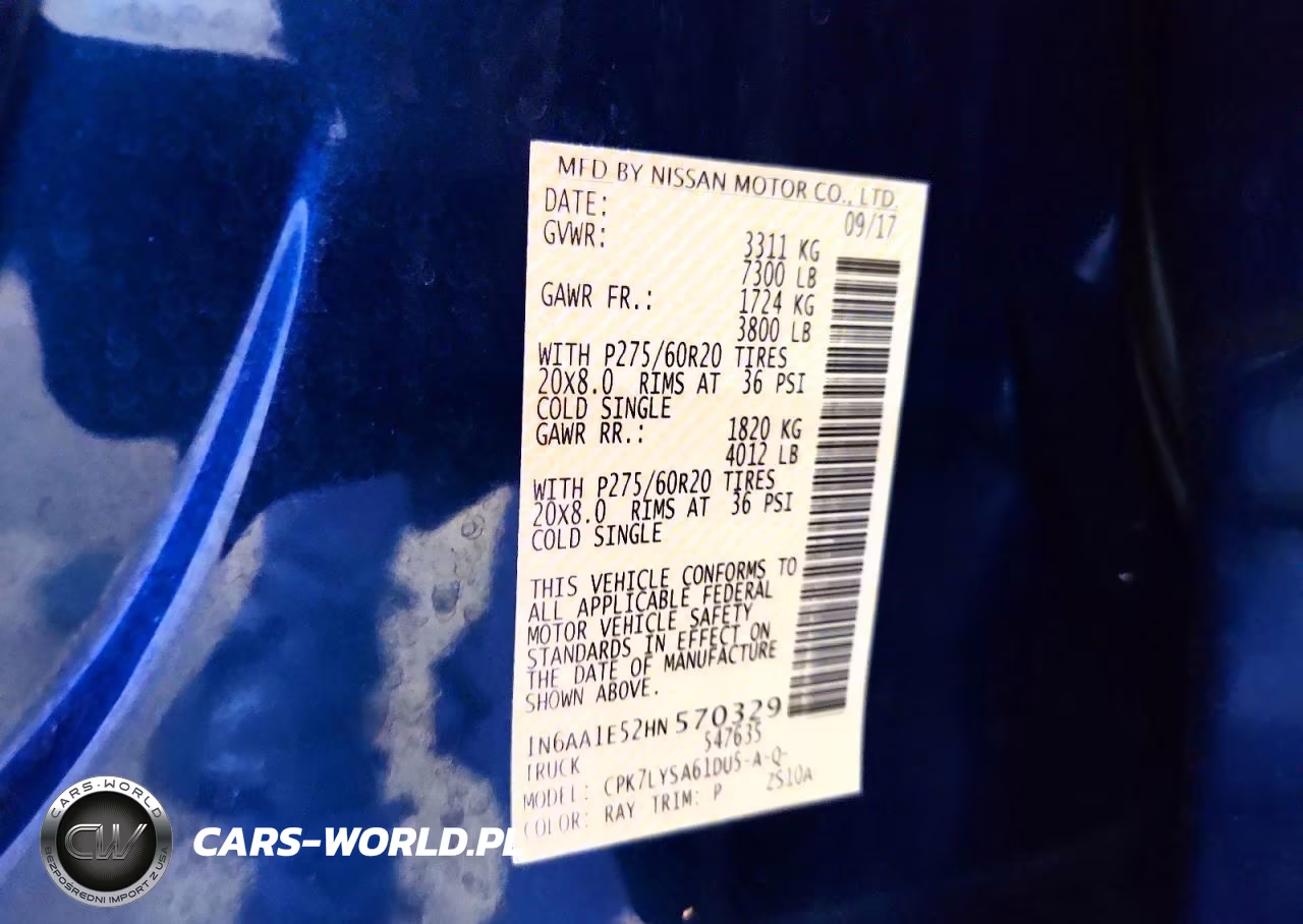 2017 Nissan Titan Platinum Reserve VIN:1N6AA1E52HN570329 - 12