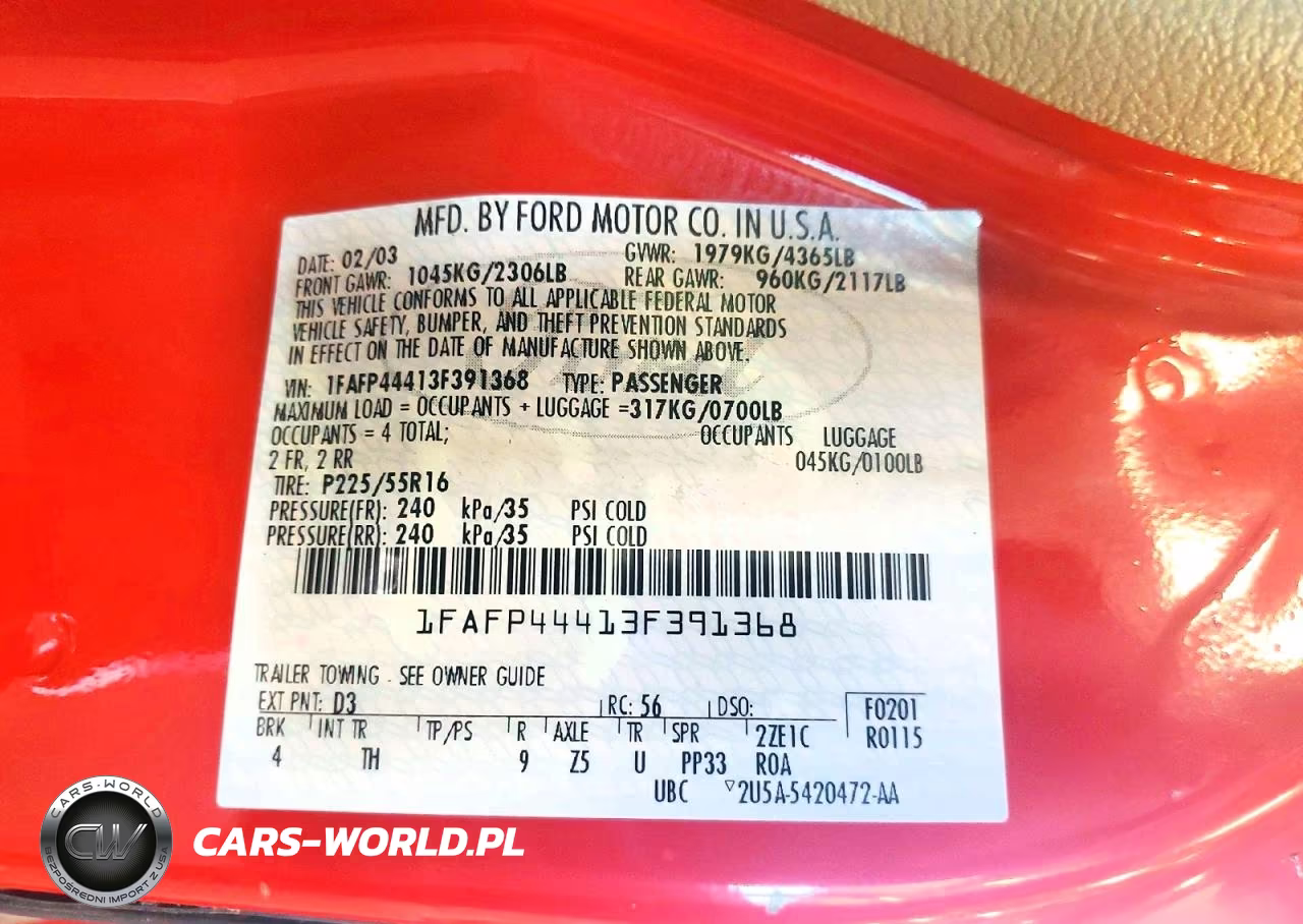 2003 Ford Mustang VIN:1FAFP44413F391368 - 12