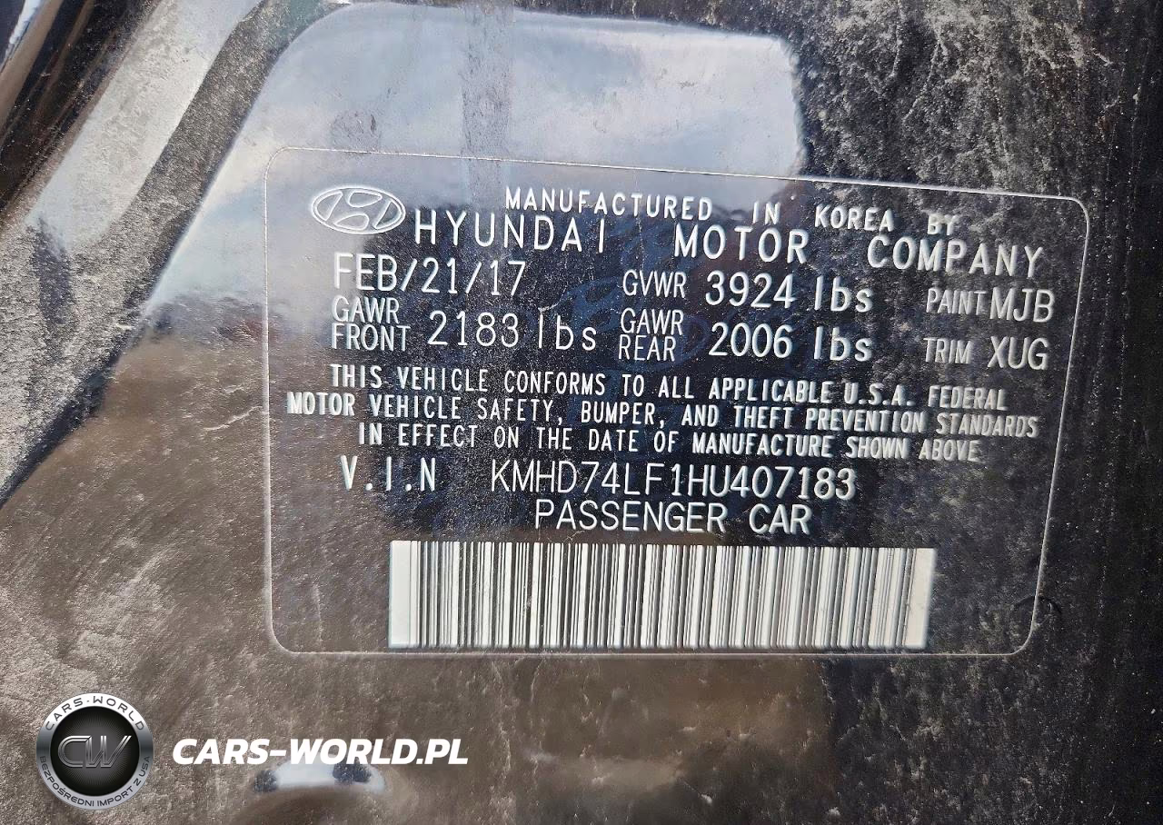 2017 Hyundai Elantra Se VIN:KMHD74LF1HU407183 - 12