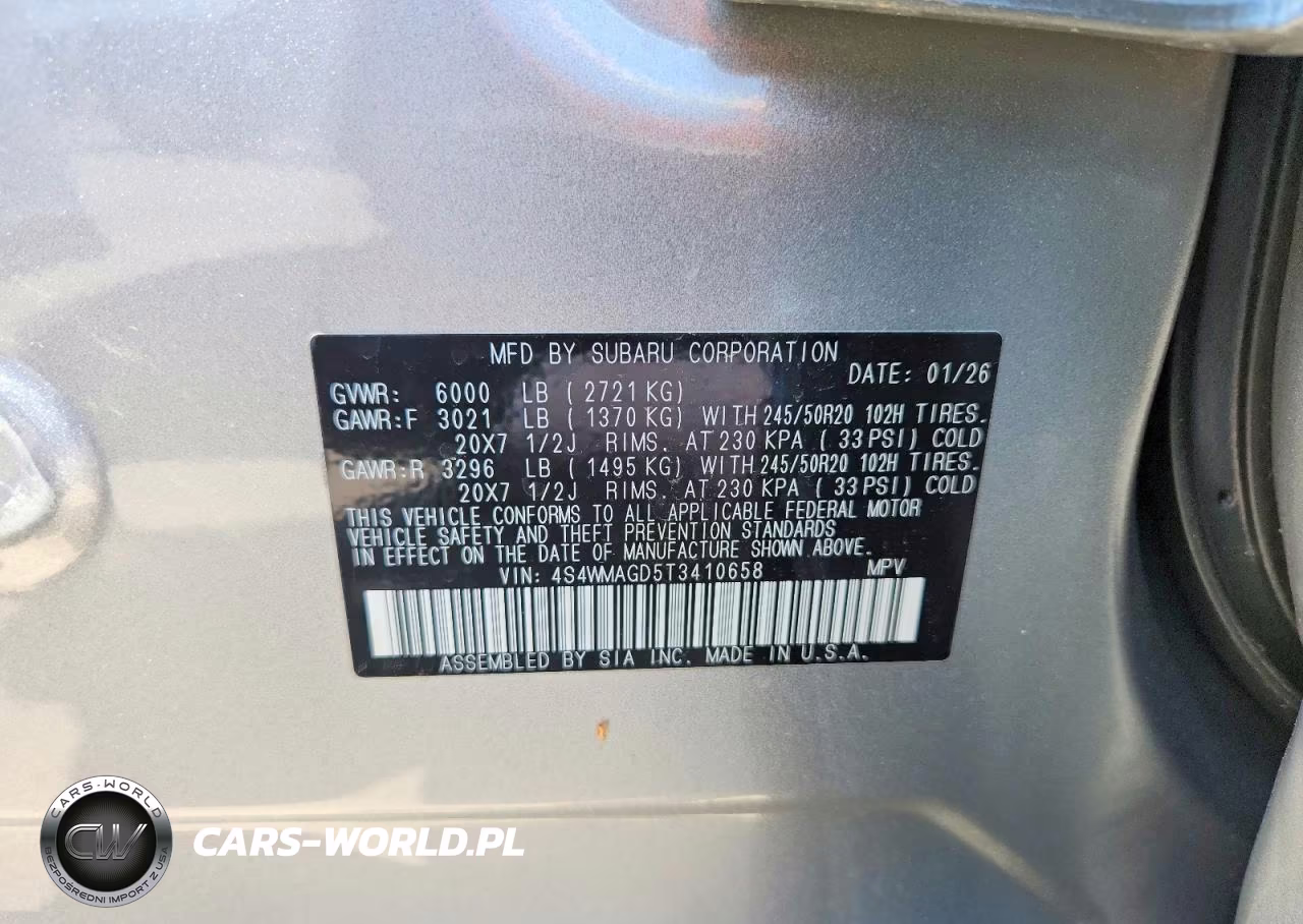 2026 Subaru Ascent Limited VIN:4S4WMAGD5T3410658 - 13