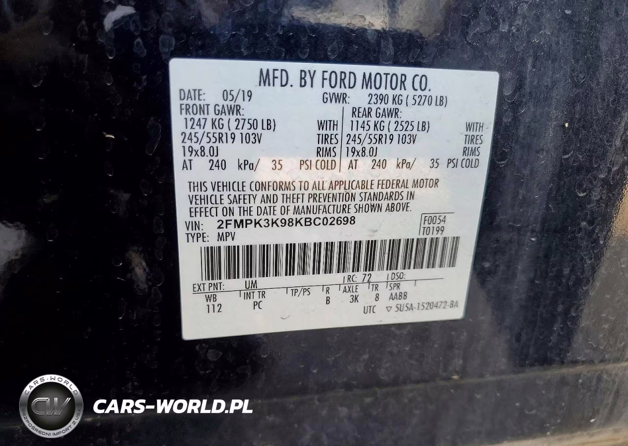 2019 Ford Edge Titanium VIN:2FMPK3K98KBC02698 - 13