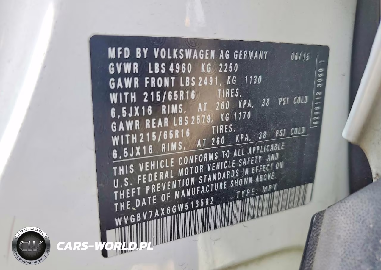 2016 Volkswagen Tiguan S VIN:WVGBV7AX6GW513562 - 13