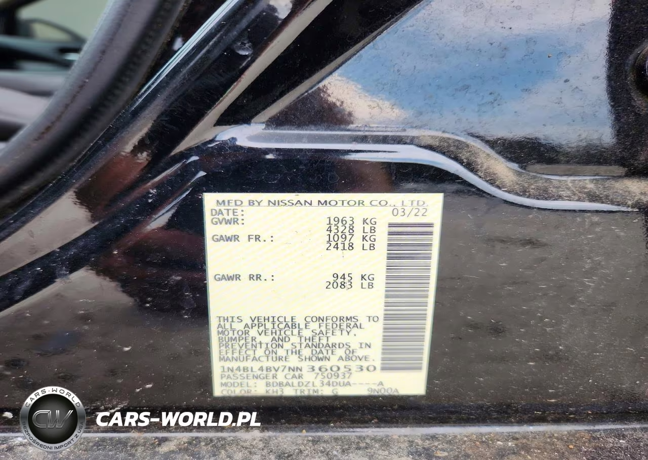 2022 Nissan Altima S VIN:1N4BL4BV7NN360530 - 12