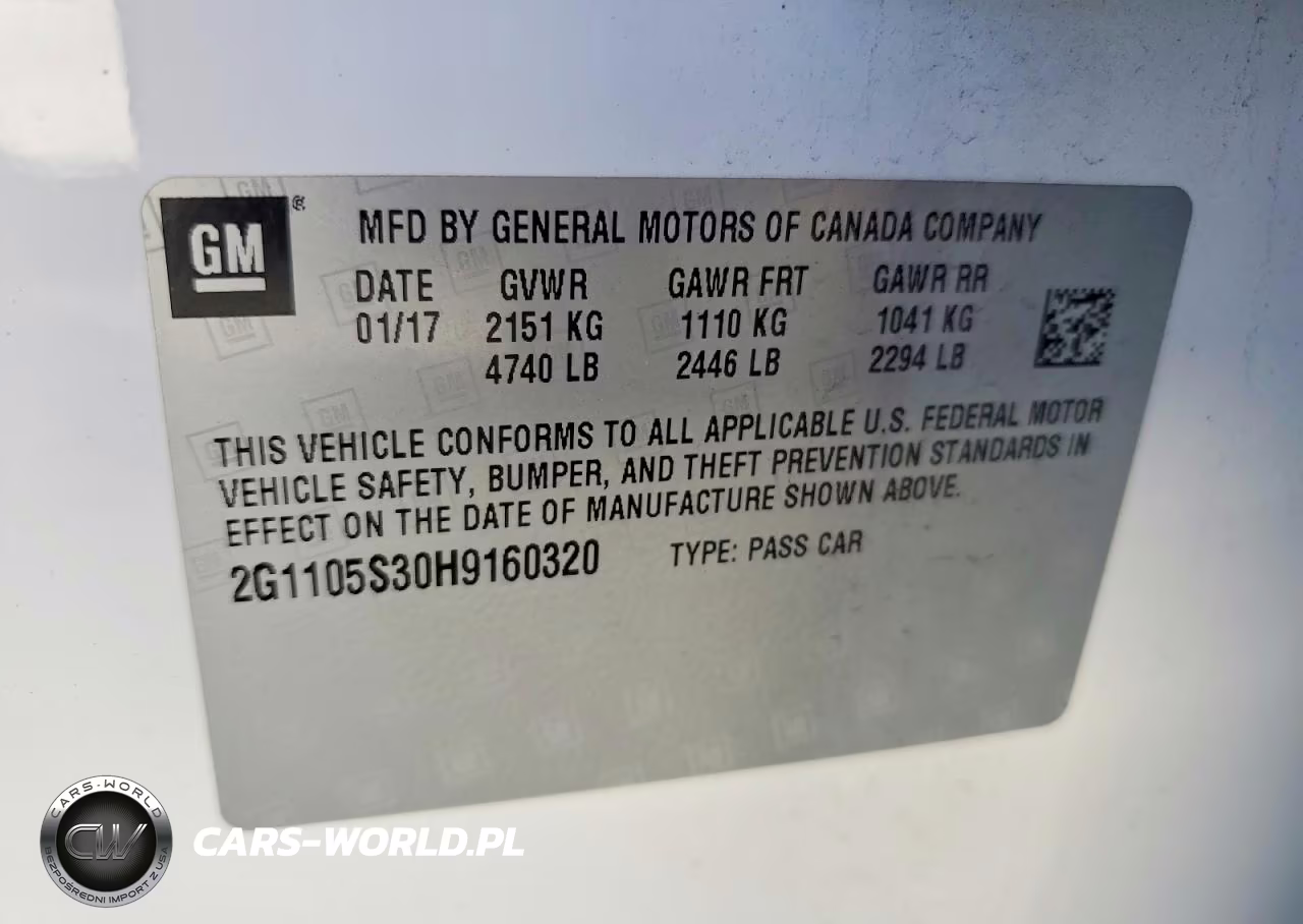 2017 Chevrolet Impala 1Lt VIN:2G1105S30H9160320 - 12