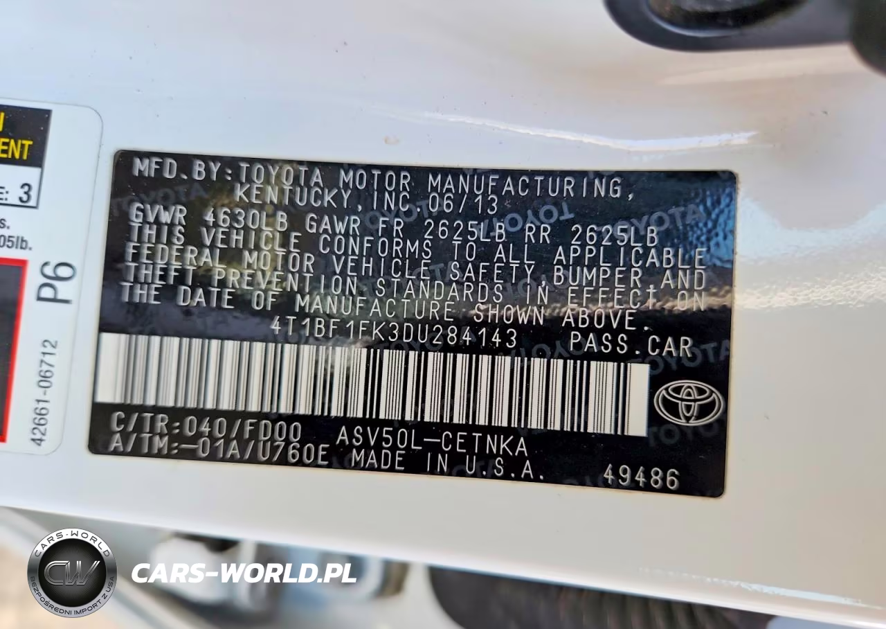 2013 Toyota Camry Le VIN:4T1BF1FK3DU284143 - 13