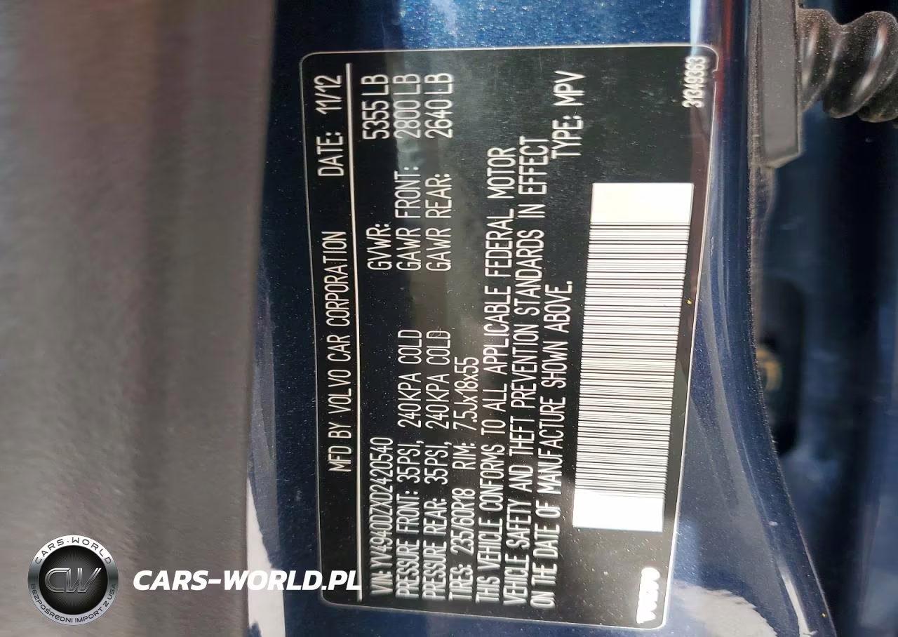 2013 Volvo Xc60 3.2 VIN:YV4940DZXD2420540 - 13