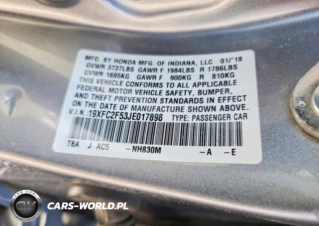 2018 Honda Civic Lx VIN:19XFC2F53JE017898 - 12