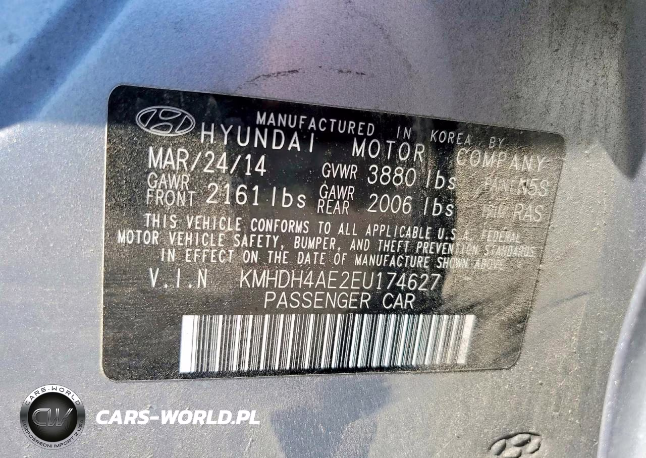2014 Hyundai Elantra Se VIN:KMHDH4AE2EU174627 - 12