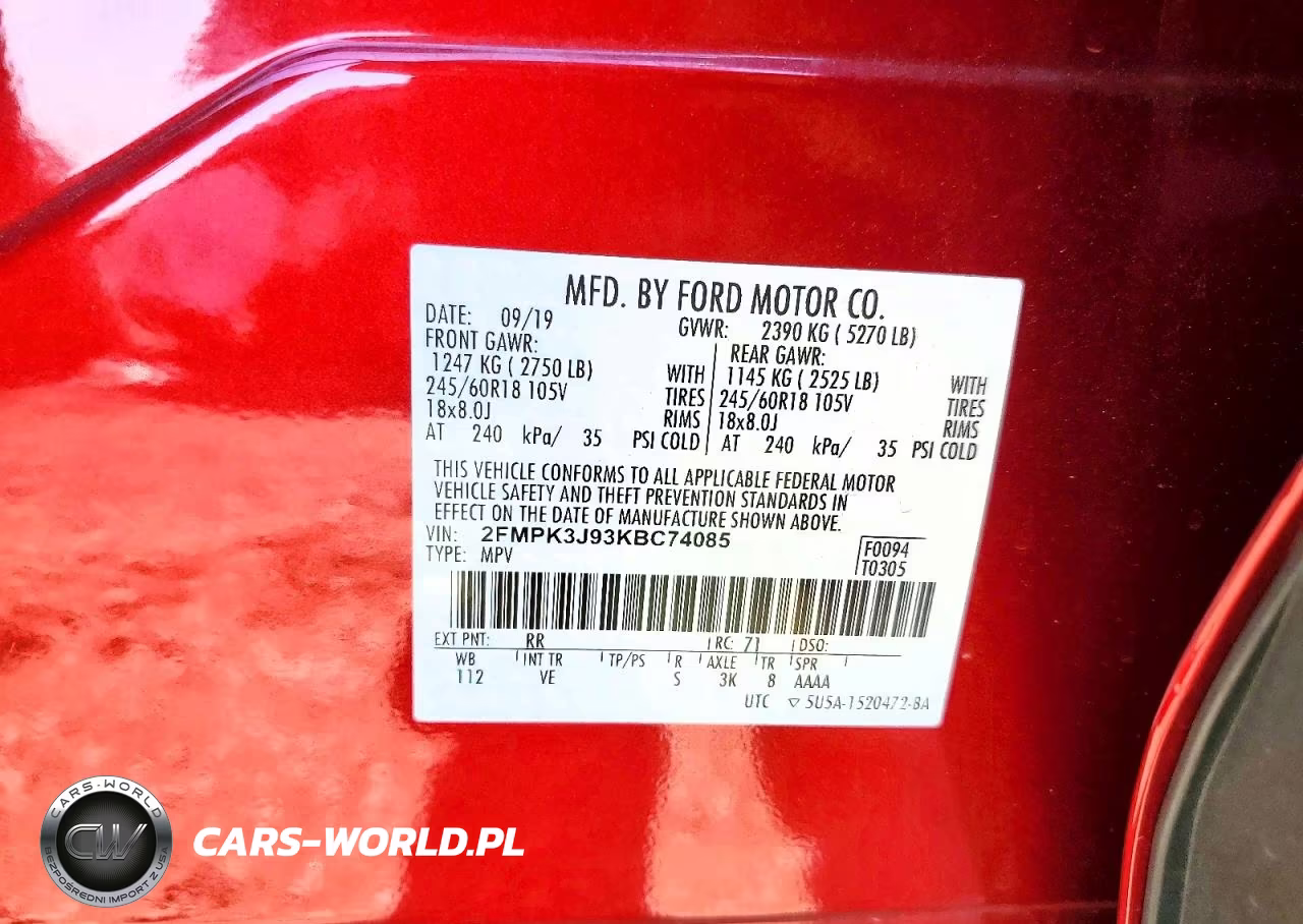 2019 Ford Edge Sel VIN:2FMPK3J93KBC74085 - 13