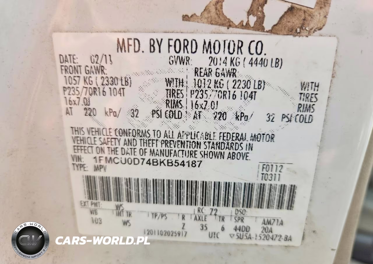 2011 Ford Escape Xlt VIN:1FMCU0D74BKB54187 - 12