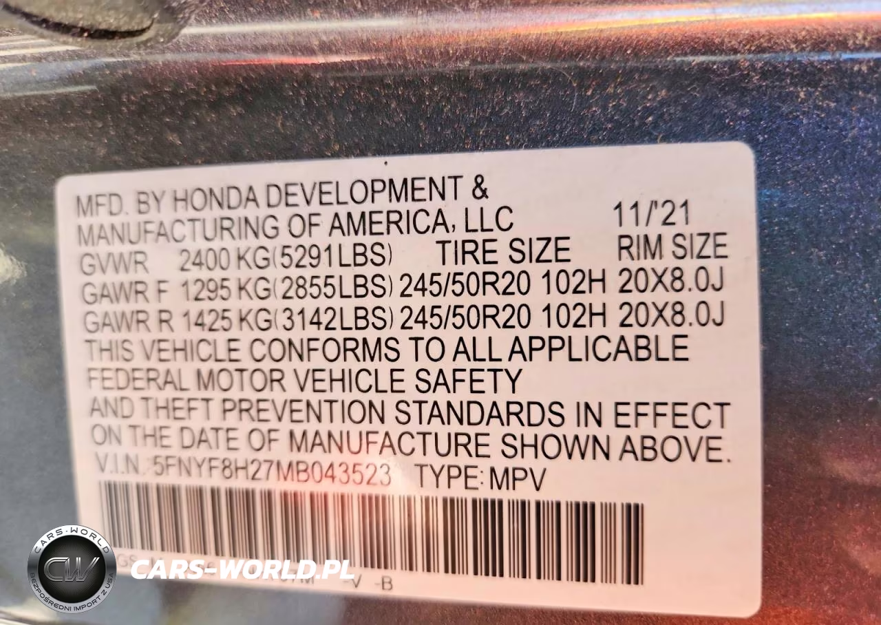 2021 Honda Passport Sport VIN:5FNYF8H27MB043523 - 13