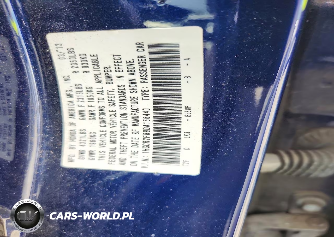 2013 Honda Accord Exl VIN:1HGCR2F89DA156440 - 12