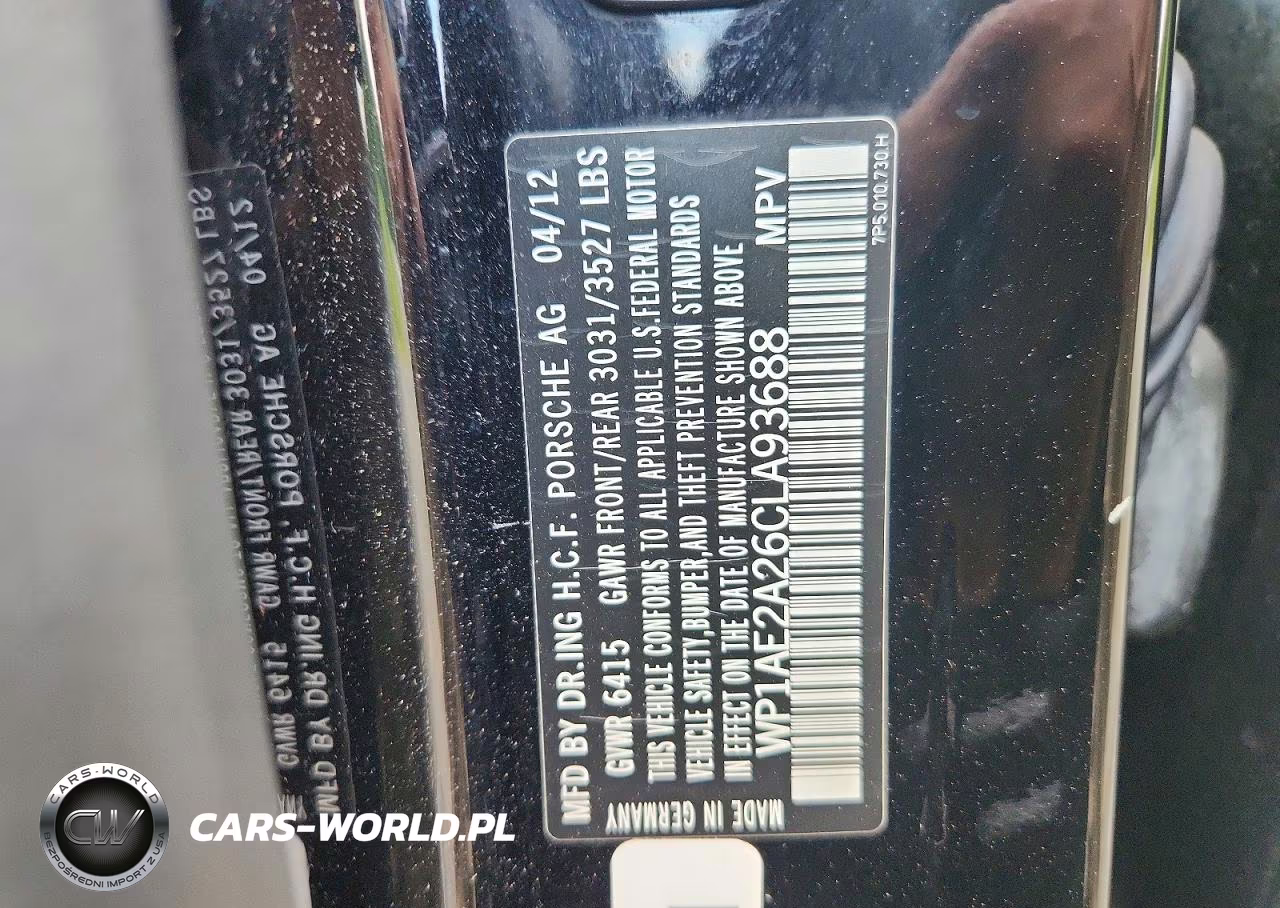 2012 Porsche Cayenne S Hybrid VIN:WP1AE2A26CLA93688 - 13