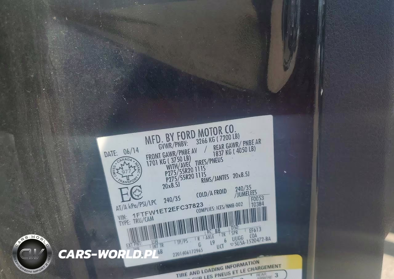 2014 Ford F150 Supercrew VIN:1FTFW1ET2EFC37823 - 12