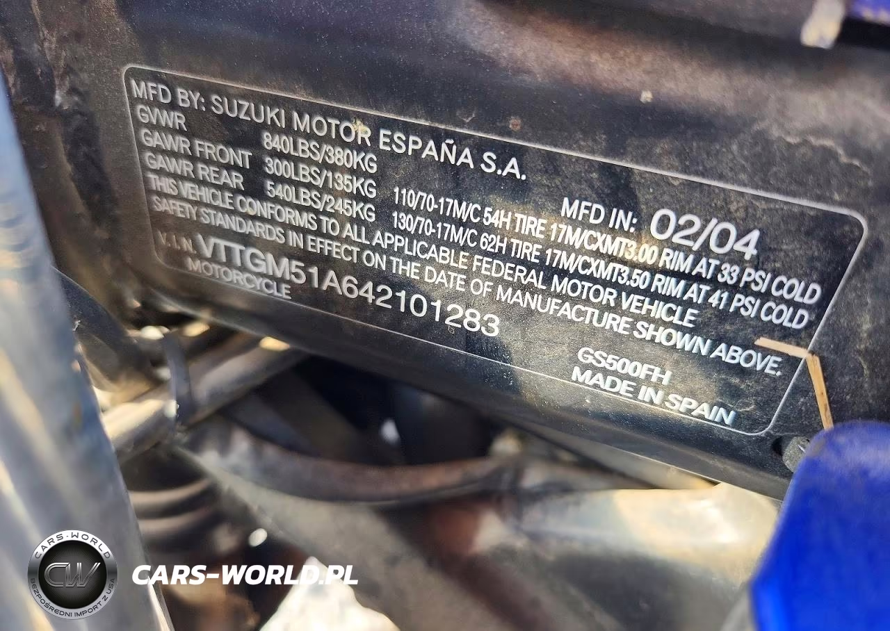 2004 Suzuki Gs500 Fk VIN:VTTGM51A642101283 - 9
