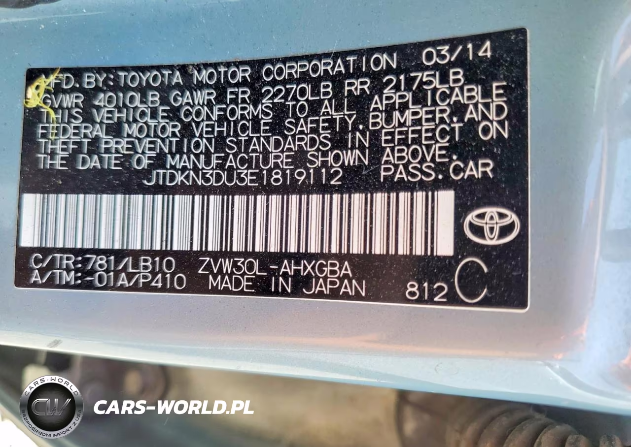 2014 Toyota Prius Five VIN:JTDKN3DU3E1819112 - 12
