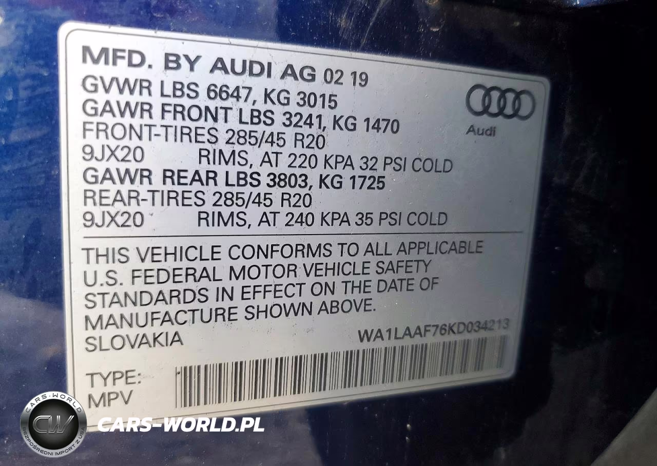 2019 Audi Q7 Premium Plus VIN:WA1LAAF76KD034213 - 13